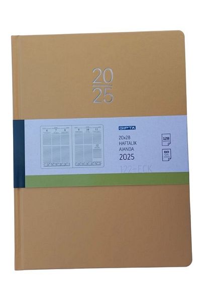 Gıpta جدول أعمال أسبوعي موديل 2025 - 20x28 سم، 122-ECK