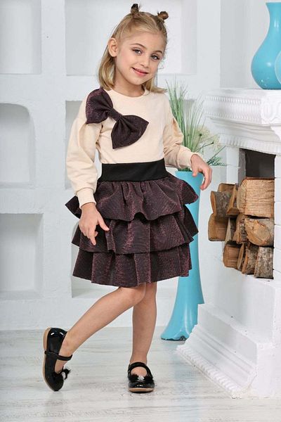 relax kids Glittery Bow Skirt and Ruffle Detailed Set