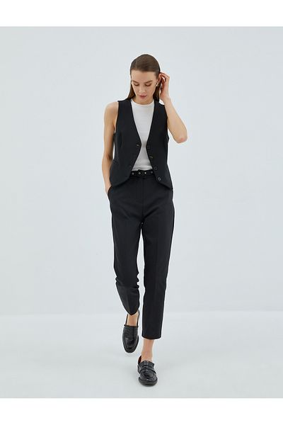 Koton Klassische Damenhose Schwarz 3sak40005uw