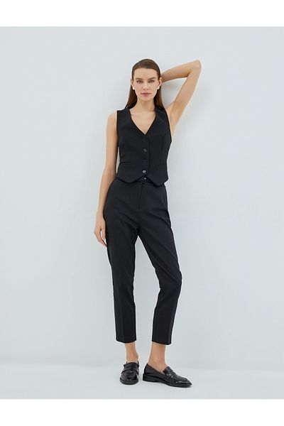 Koton Klassische Damenhose Schwarz 3sak40005uw