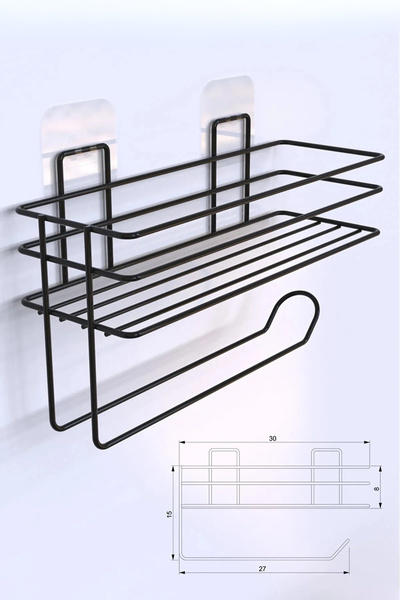 Home Stuff حامل مناشف رول مع رف، رف منظم مريح ومتعدد الأغراض