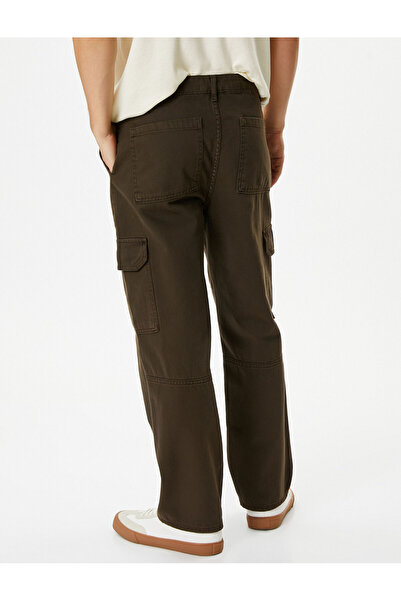 Koton Prané kalhoty s detailem cargo kapsy a knoflíky