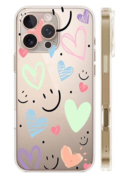 3GEN CASE İphone 16 Pro Max Uyumlu Desenli Şeffaf Silikon Kılıf
