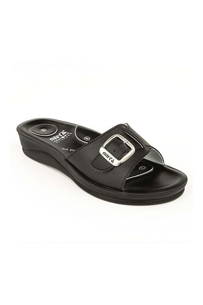 Muya Candy 6 Puncte - Papuci negri pentru femei cu talpă anatomică Four Seasons Heel Spur