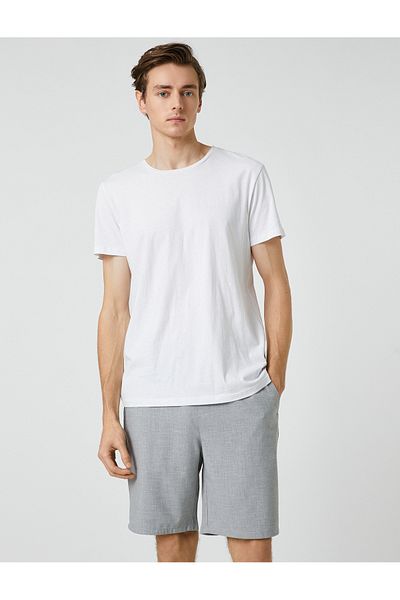 Koton Basic-Webshorts mit Spitzenbund und Taschendetail