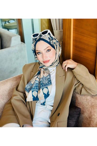 Organic Scarfs Ethnic Pattern Etro Cotton Shawl Midnight Blue 61534