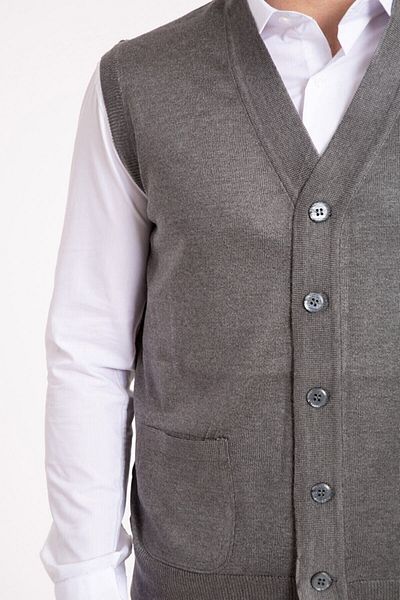 YHE STORE Men's V-Neck Winter Knitwear Dad Vest