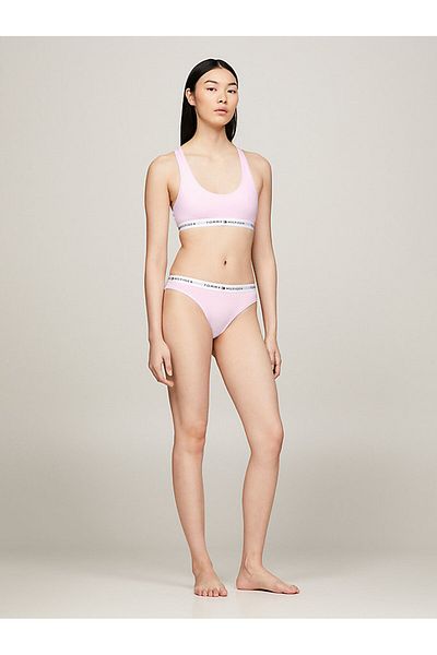 Tommy Hilfiger Damen-Sport-BH aus Bio-Baumwolle – mit elastischen Bändern und Racerback-Design – Pink