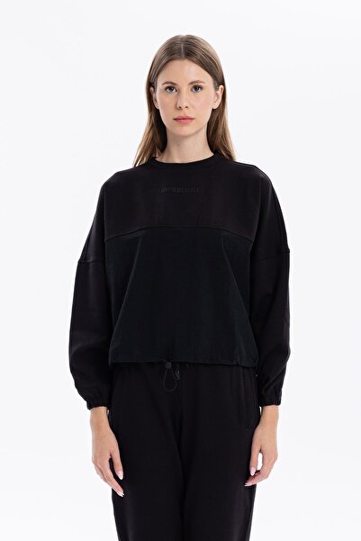 GMG FIRENZE Γυναικείο φούτερ oversized με λεπτομέρεια Garni με λαιμόκοψη