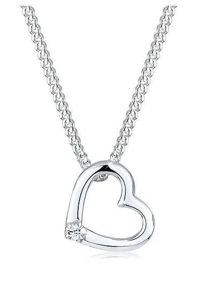 ELLI Halskette Damen Herz Anhänger mit Kristall in 925 Sterling Silber