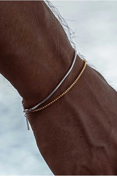 Ricco Jewellery 14 K Gold Kaplama 925 Ayar Gümüş Old Money Küp Bileklik