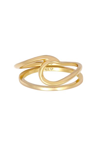 ELLI Ring Ladies Set Wave Basic Maritime In 925 Sterling Silver