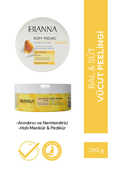 Bianna Vücut Peelingi - Bal & Süt Özlü Nemlendirici Ve Arındırıcı Vücut Peeli...