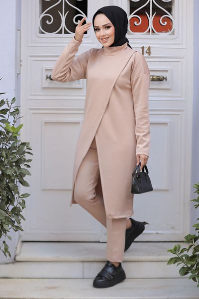 Neva Style Salmon Hijab Double Suit 80012Smn