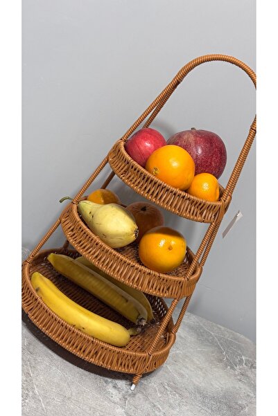 ARİN MODA Arin Homteks Den Rattan Örme Meyve Sebze Sepeti