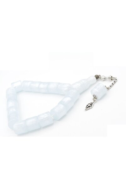 Murty99 Cylinder Cut Pearlescent White Crimped Amber Efe Mascot Rosary