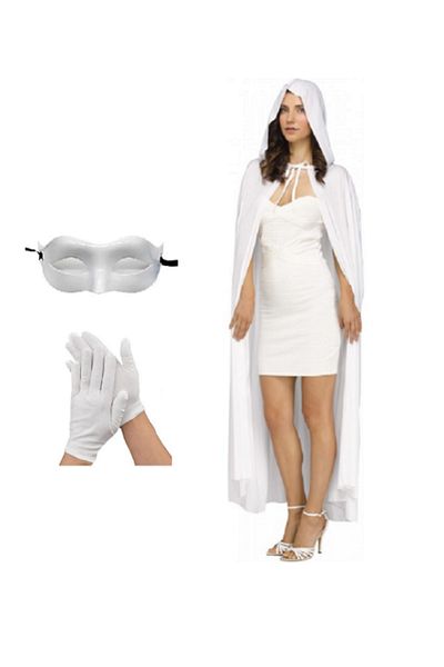KOSTÜMCE White Adult Halloween Prom Party Set