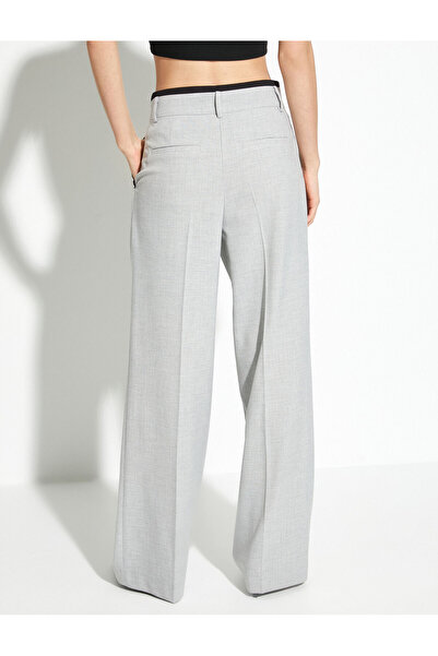 Koton Palazzo Pantolon Bol Paça Normal Bel Viskon Karışımlı