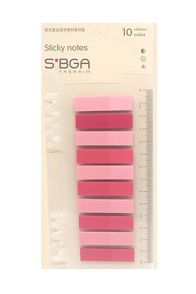 sibga tasarım Transparent Colored Post-It Note Paper - 200 Sheets Bookmark Sticker