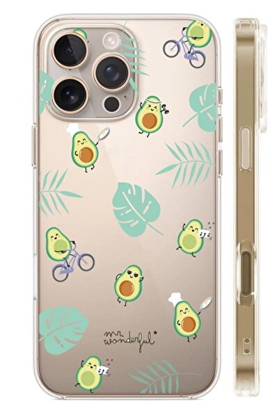 3GEN CASE İphone 16 Pro Uyumlu Desenli Şeffaf Silikon Kılıf