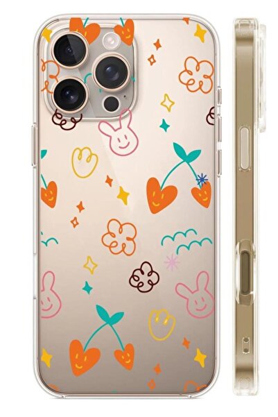 3GEN CASE İphone 16 Pro Uyumlu Desenli Şeffaf Silikon Kılıf