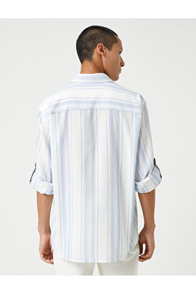 Koton Basic Dokuma Gömlek Klasik Yaka Düğmeli