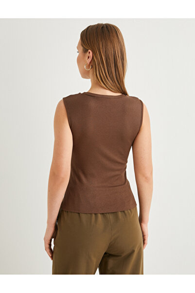 Koton Corded Crop Tank Top - Halter Neck