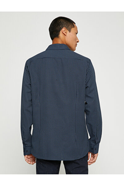 Koton Sporthemd Slim Fit, klassischer Kragen, lange Ärmel, bügelfrei