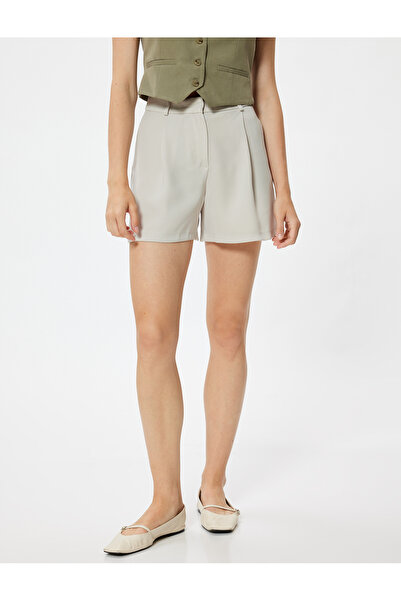 Koton Mini Kumaş Şort Cepli Pile Detaylı Standart Bel