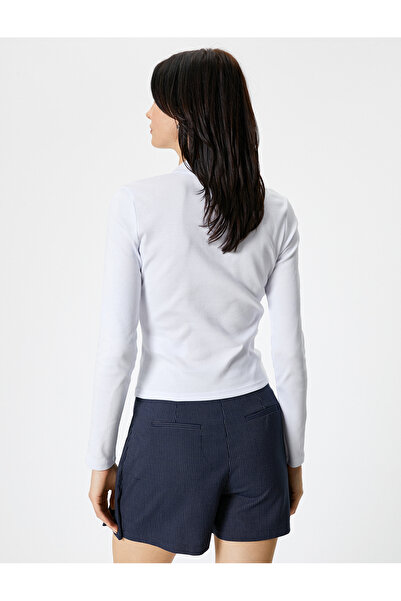 Koton Rollkragen Langarm Geknöpft Standardschnitt