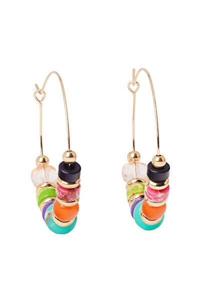 PARFOIS Çok Renkli Taşlı Halka Küpe