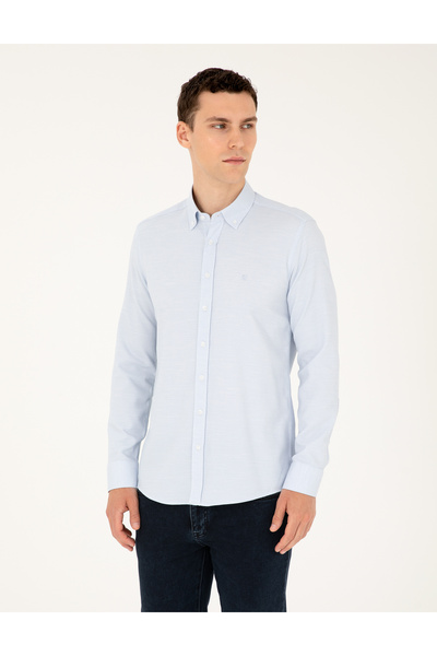 Pierre Cardin Açık Mavi Slim Fit Uzun Kollu Gömlek 50291042-VR003