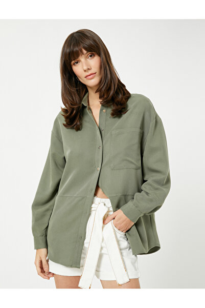 Koton Πουκάμισο Modal Blend με λεπτομέρεια τσέπης