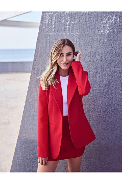 Koton Blazer Ceket Tek Düğmeli Fleto Cepli