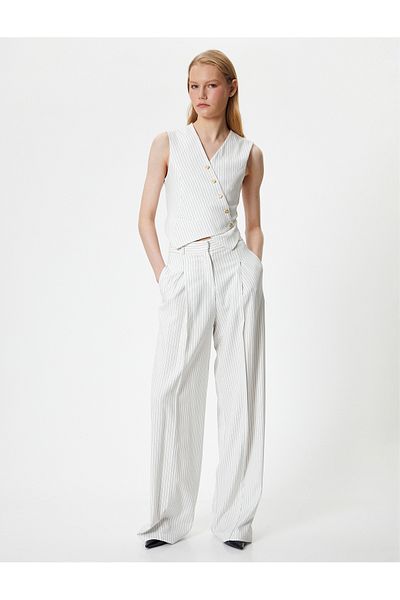 Koton Double-breasted Vest V-neck Gold Button