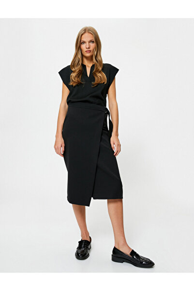 Koton Fustă midi Curea cu talie înaltă detaliată