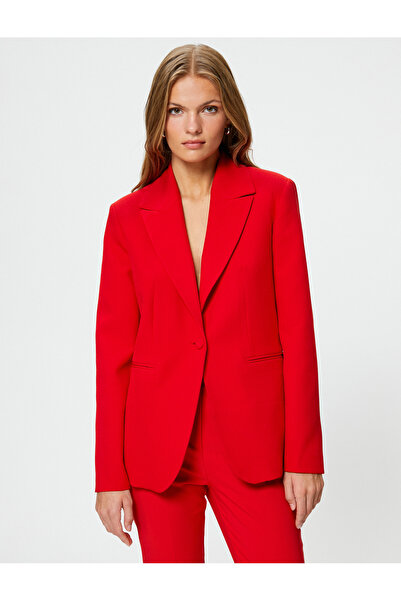Koton Blazer Ceket Tek Düğmeli Fleto Cepli