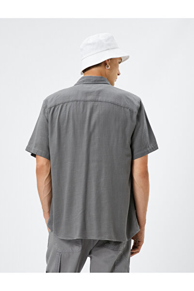 Koton Summer Shirt Short Sleeve Turn-down Collar Buttoned Cotton