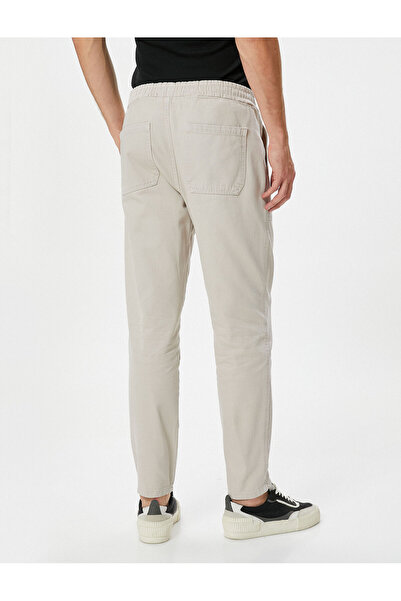 Koton Beli Bağcıklı Pantolon Cep Detaylı Pamuklu