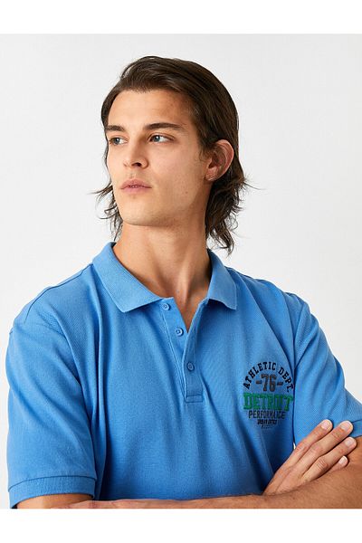 Koton Κεντημένο μπλουζάκι Polo Collar College