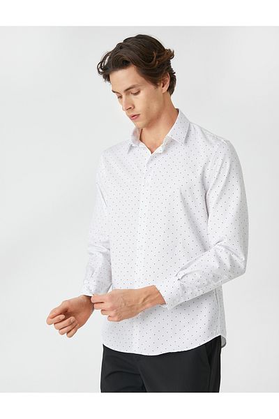 Koton Koszula sportowa o minimalistycznym wzorze, z długim rękawem, slim fit, non iron