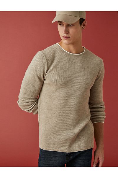 Koton Basic-Strickpullover mit Rundhalsausschnitt