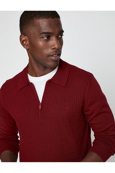 Koton Polo Neck Sweater with Zipper Detail