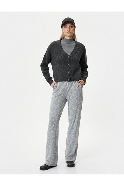 Koton Şahika Ercümen - Straight Leg and Waist Lace-up Trousers