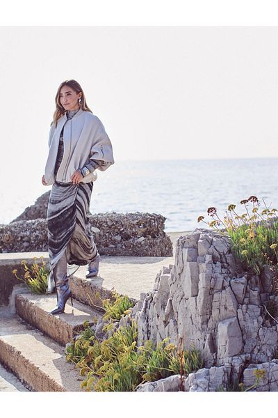 Koton Şahika Ercümen Midi Skirt - Abstract Patterned