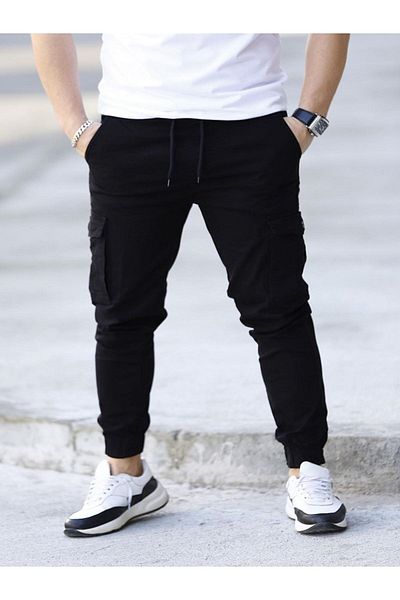 BY SRT Lycra Cargo Pants with Elastic Waist and Legs