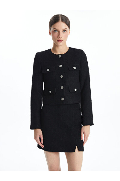 LC Waikiki Bisiklet Yaka Ekose Kadın Tüvit Ceket