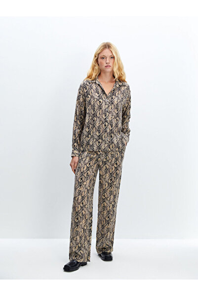 LC Waikiki Lcwk Snakeskin Print Oversize Women's Shirt