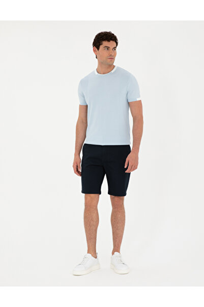Pierre Cardin Lacivert Slim Fit Dokuma Şort 50291544-VR033