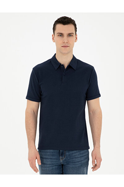 Pierre Cardin تي شيرت أزرق داكن بقصة ضيقة -50292609-VR033